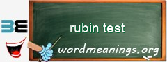 WordMeaning blackboard for rubin test